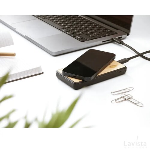 Boru Bamboo Rcs Recycled Abs Powerbank Wireless Charger Zwart