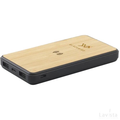 Boru Bamboo Rcs Recycled Abs Powerbank Wireless Charger Zwart