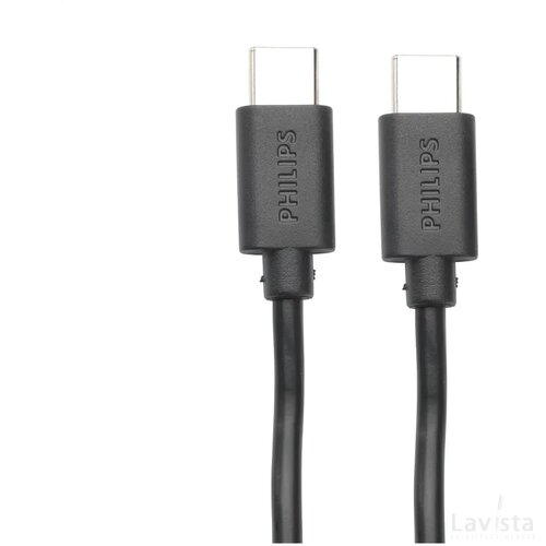 Philips Cable Usb-C To Usb-C Oplaadkabel Zwart