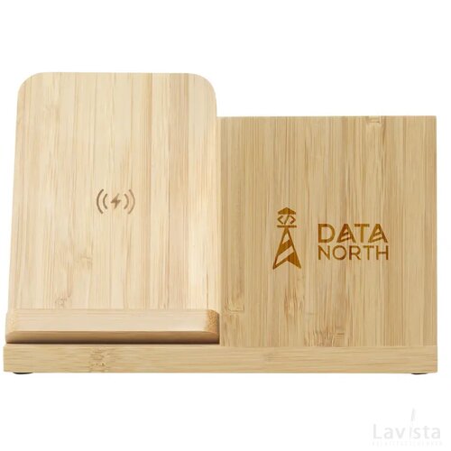 Bamboo Boss 15W Fsc-100% Draadloze Oplader/Penhouder Bamboe