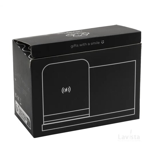 Bamboo Boss 15W Fsc-100% Draadloze Oplader/Penhouder Zwart