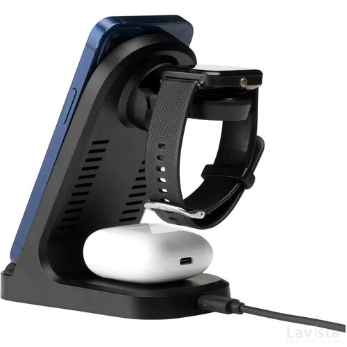 Triple-Up Rcs Recycled Abs Wireless Charger Stand Zwart