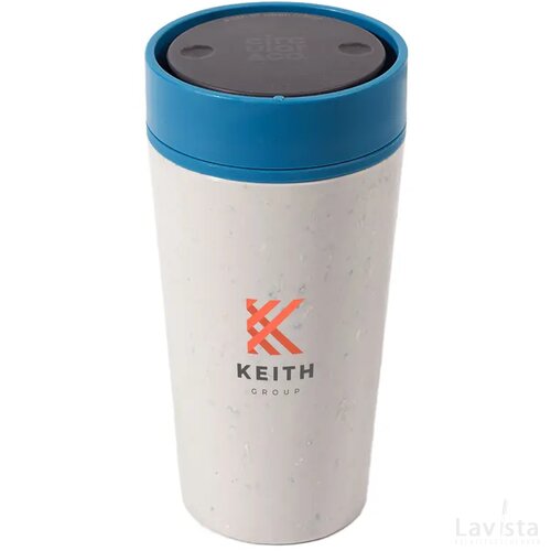 Circular&Co Recycled Coffee Cup 340 Ml Koffiebeker Wit/Pacific Blue