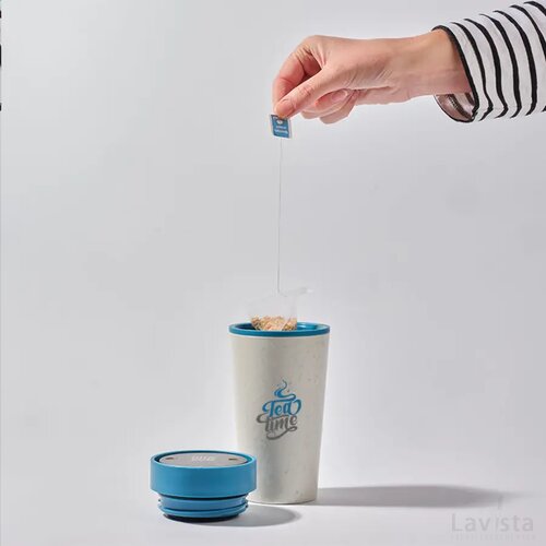 Circular&Co Recycled Coffee Cup 340 Ml Koffiebeker Wit/Pacific Blue