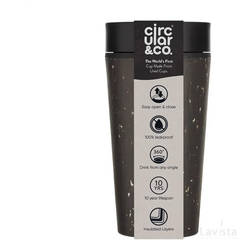 Circular&Co Recycled Coffee Cup 340 Ml Koffiebeker Zwart/Zwart