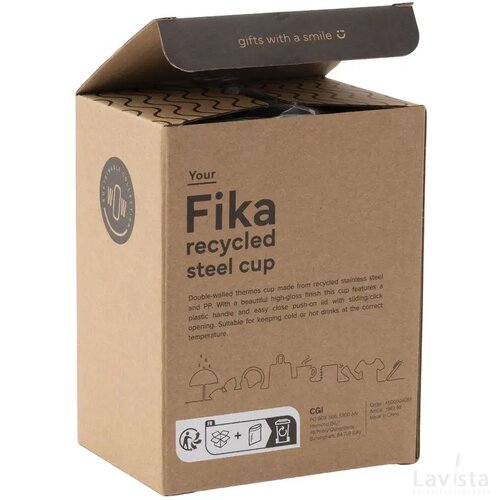 Fika Recycled Steel Cup 400 Ml Thermosbeker Zwart