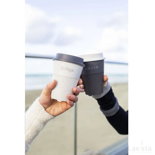 Circular&Co Returnable Cup Lid 227 Ml Koffiebeker Wit/Donkergrijs