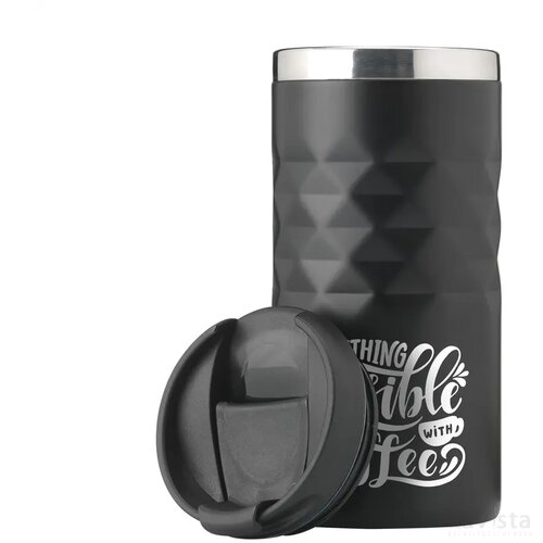 Geometric Mug Rcs Recycled Steel 280 Ml Thermosbeker Zwart