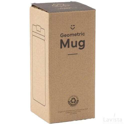 Geometric Mug Rcs Recycled Steel 280 Ml Thermosbeker Blauw