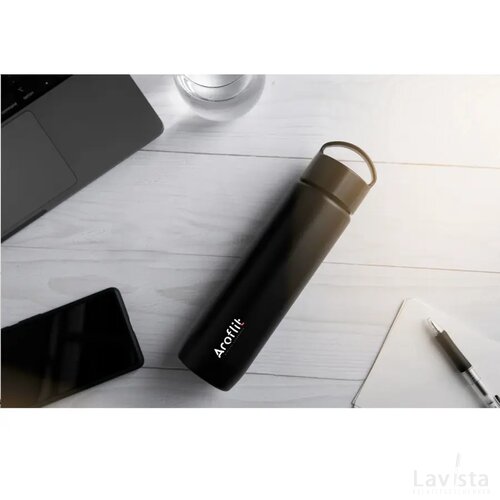 Ecobottle Slim 450 Ml Plant Based - Made In Eu Zwart