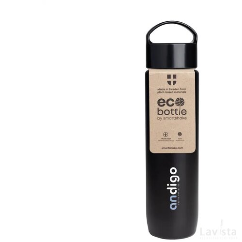 Ecobottle Slim 450 Ml Plant Based - Made In Eu Zwart