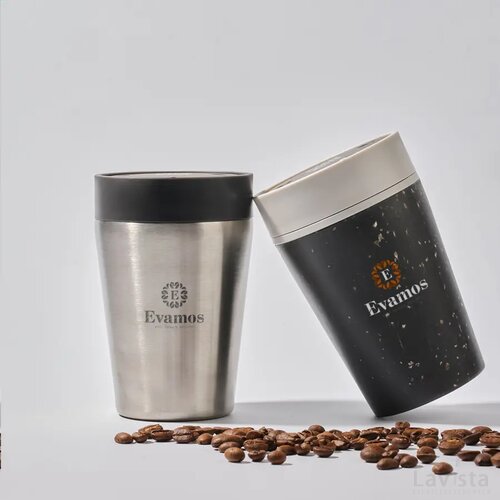 Circular&Co Recycled Stainless Steel Coffee Cup 227 Ml Zwart
