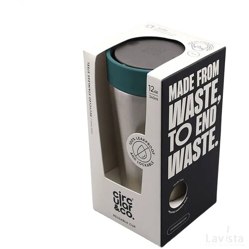Circular&Co Recycled Stainless Steel Coffee Cup 340 Ml Groen