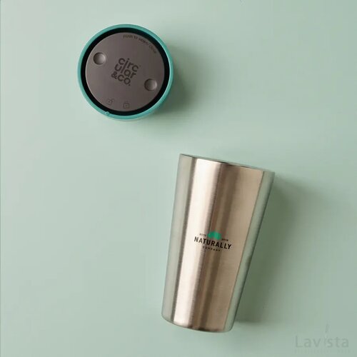 Circular&Co Recycled Stainless Steel Coffee Cup 340 Ml Groen