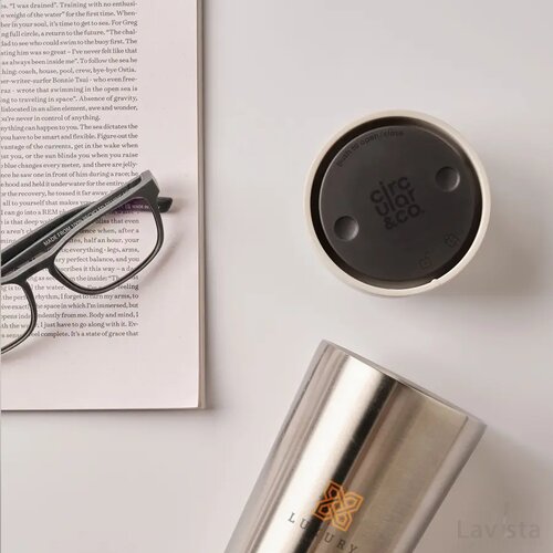 Circular&Co Recycled Stainless Steel Coffee Cup 340 Ml Wit
