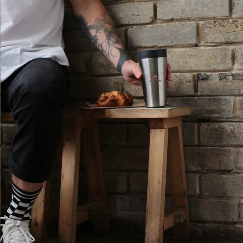 Circular&Co Recycled Stainless Steel Coffee Cup 340 Ml Zwart