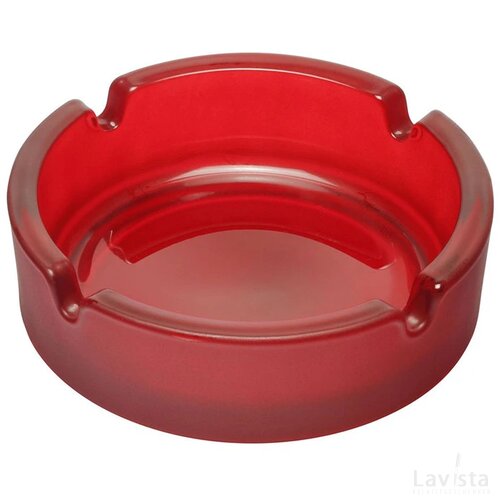 Glazen asbak mat rood