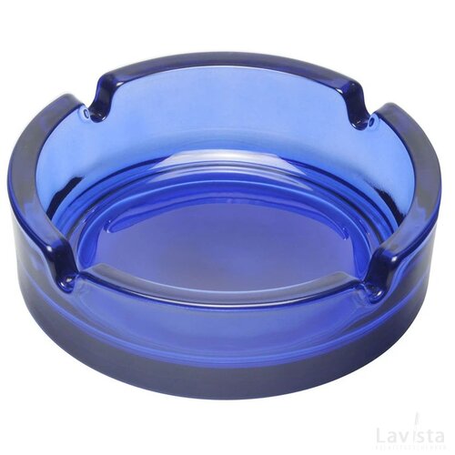 Glazen asbak transparant blauw