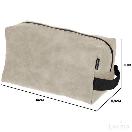 NORLÄNDER Nubuck Toilettas Taupe