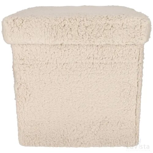 JENS Living Opvouwbare Poef Teddy Taupe