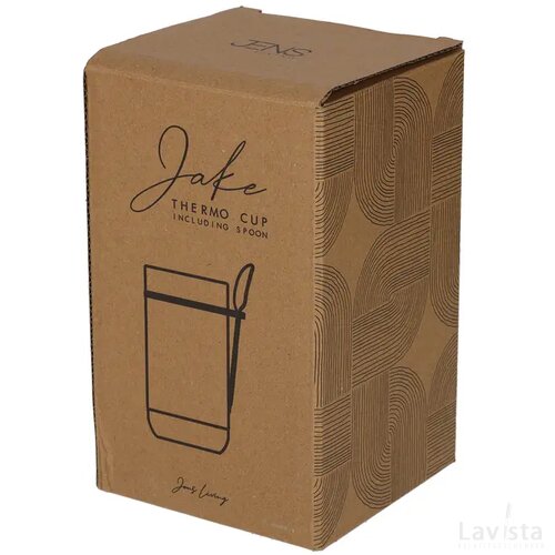 JENS Living Thermo Beker met Lepel Jake Zwart