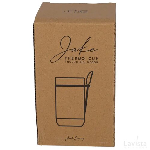 JENS Living Thermo Beker met Lepel Jake Zwart