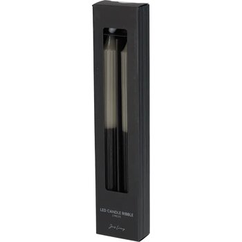 JENS Living LED Dinerkaars Ribbel Grijs/Zwart