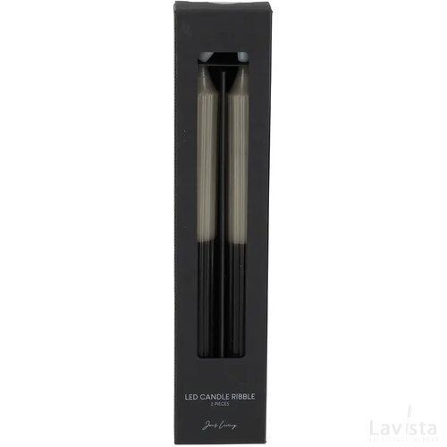 JENS Living LED Dinerkaars Ribbel Grijs/Zwart