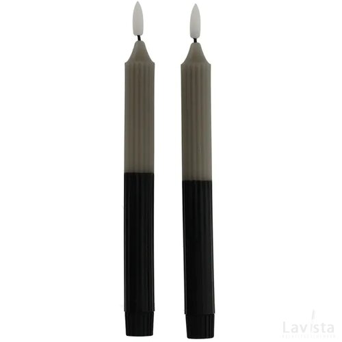 JENS Living LED Dinerkaars Ribbel Grijs/Zwart