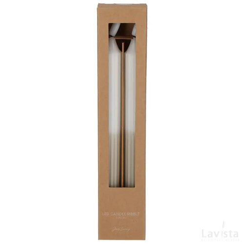 JENS Living LED Dinerkaars Ribbel Wit/Taupe