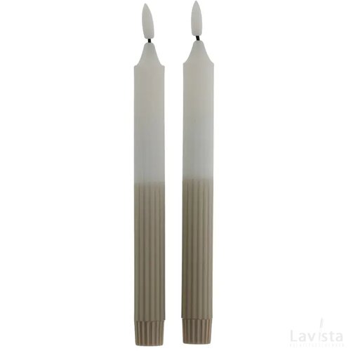 JENS Living LED Dinerkaars Ribbel Wit/Taupe
