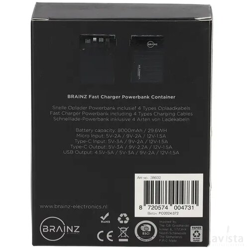 BRAINZ Fast Charger Powerbank Container