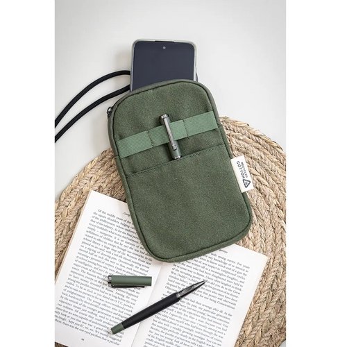 Canvafon Gerecycled Canvas Crossbody Mobiele Tas Groen