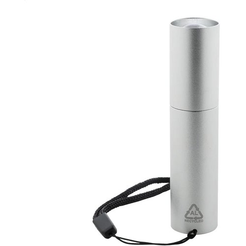 Chargelight Tone Oplaadbare Zaklamp Van Gerecycled Aluminium Zilver