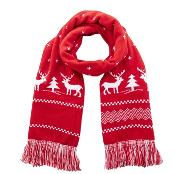 Skandihals Kerst Winter Sjaal Rood