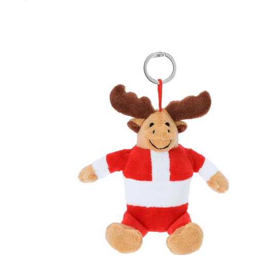 Velin Kerst Pluchen Sleutelhanger, Rendier Meerkleurig