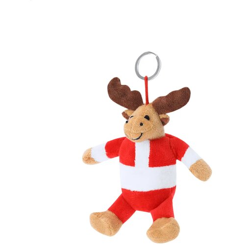 Velin Kerst Pluchen Sleutelhanger, Rendier Meerkleurig