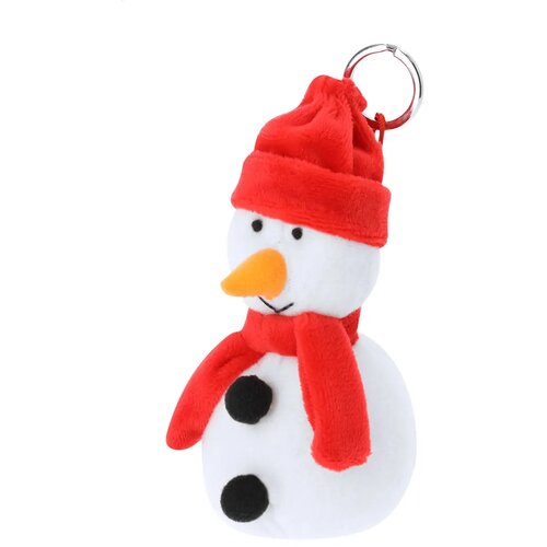 Velin Kerst Pluchen Sleutelhanger, Sneeuwpop Meerkleurig