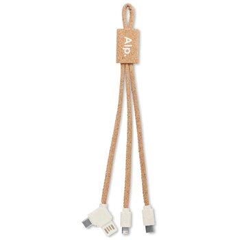  kurken 3 in 1 oplaadkabel Cabie beige