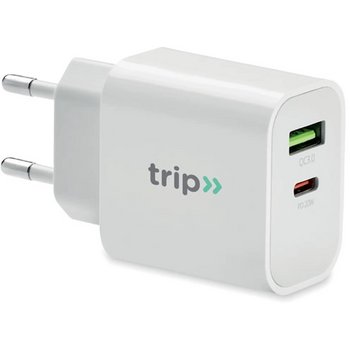 18w 2-poorts usb eu-stekker Port wit