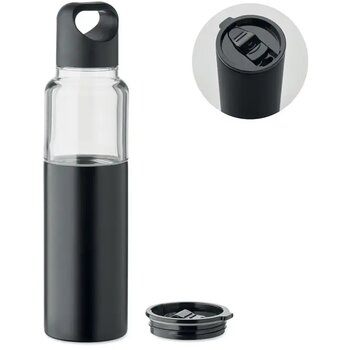 2-in-1 fles 610ml Dualuse zwart 2-in-1 fles 610ml Dualuse zwart