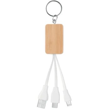 3-in-1 bamboe oplaadkabels Clauer hout 3-in-1 bamboe oplaadkabels Clauer hout