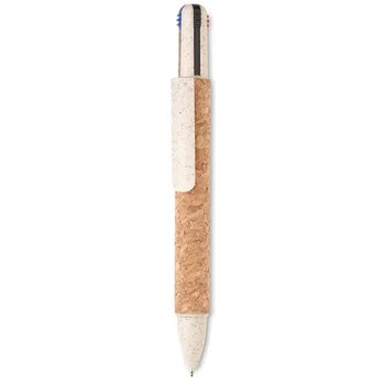 4-kleuren inkt balpen met kurk Arbocho beige 4-kleuren inkt balpen met kurk Arbocho beige