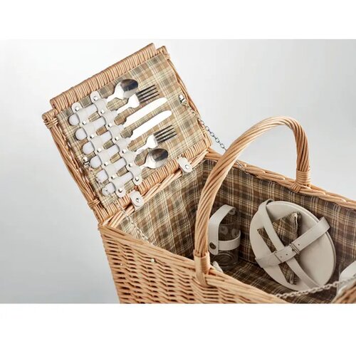 4-persoons rotan picknickmand Mimbre plus hout