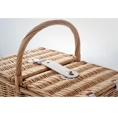 4-persoons rotan picknickmand Mimbre plus hout