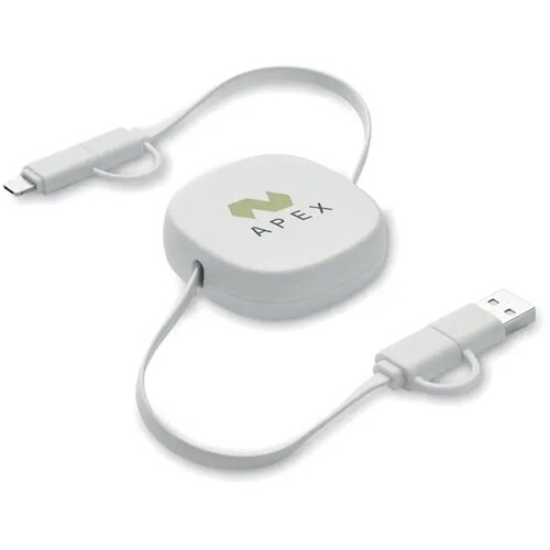 60w uittrekbare oplaadkabel Linea wit