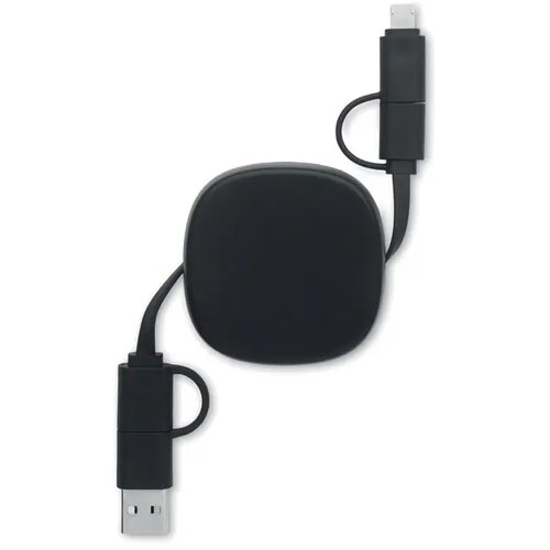 60w uittrekbare oplaadkabel Linea zwart