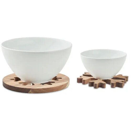 Acacia houten pothouders set Scaglia Bruin