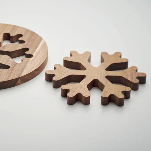 Acacia houten pothouders set Scaglia Bruin