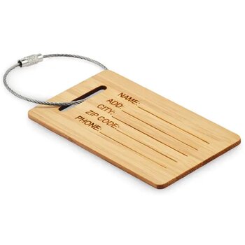 Bamboe bagagelabel Mio hout